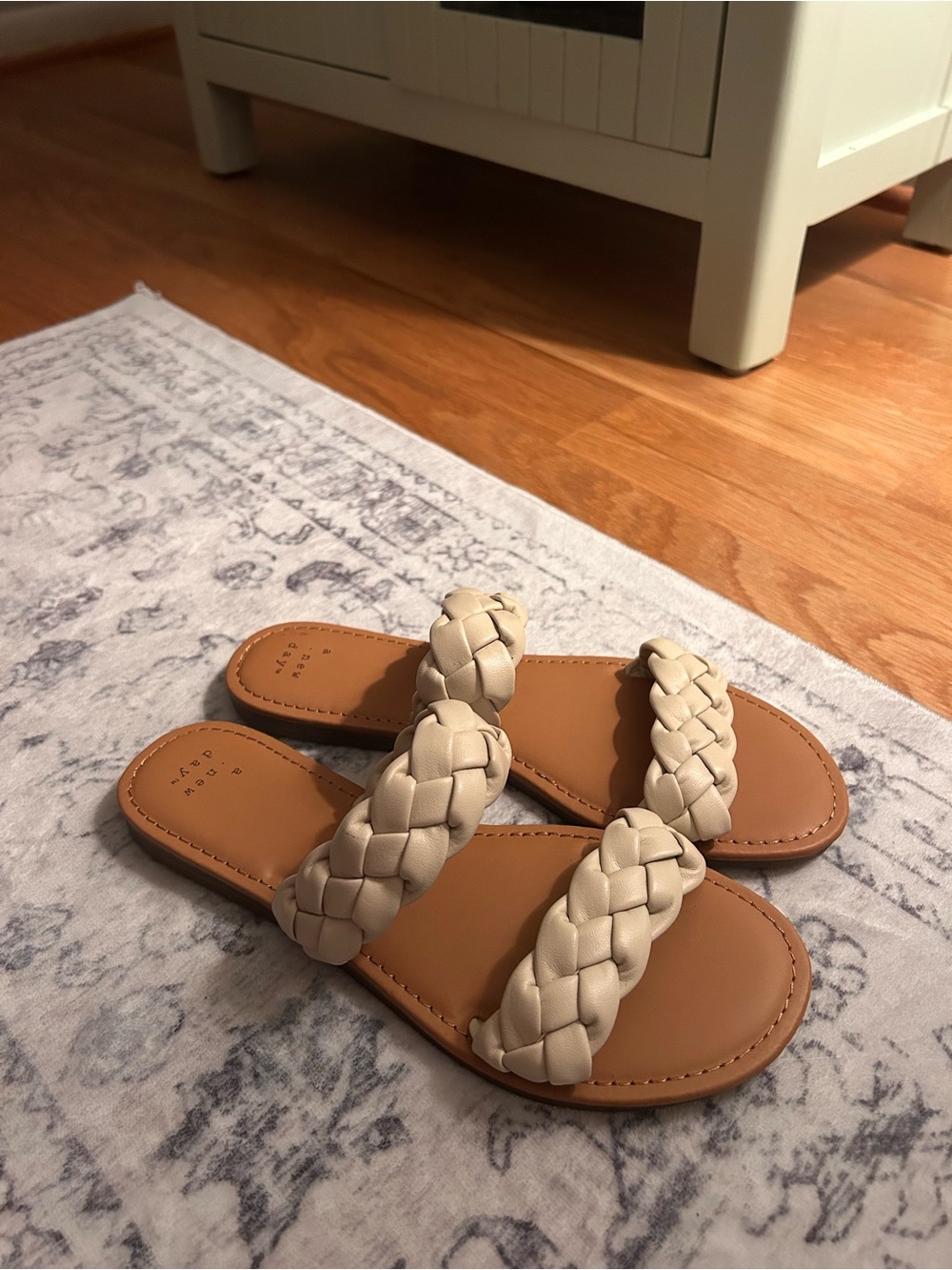 Target Braided Double-Strap Slide Sandals - Cream